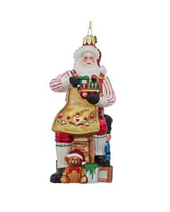 Bellissimo Elegant Glass Workshop Santa Ornament