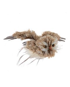9" Brown Flying Owl Ornament