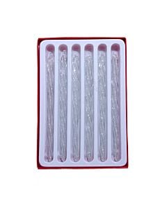 The Glass Silver Twist Icicles set features six handcrafted icicles with elegant twisted designs and shimmering silver finishes. Their sparkling, frosty appearance adds a sophisticated winter glow to any Christmas tree or holiday display.
