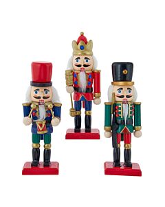 Red, Green and Blue Nutcrackers, Set of 3