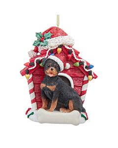 Rottweiler with Dog House