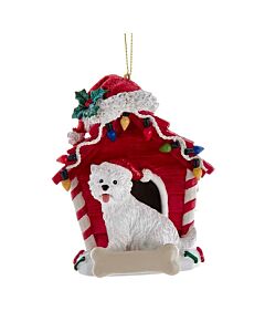 West Highland Terrier with Dog House