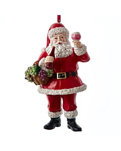 Wine Santa Ornament