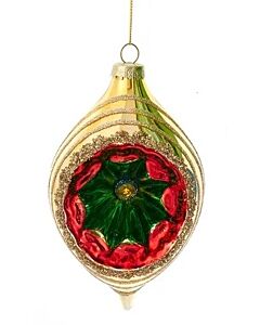 Lime with Green Star Reflector Drop Ornament