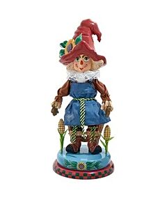 A vibrant Kurt Adler Hollywood Nutcracker featuring the Scarecrow from The Wizard of Oz, crafted with whimsical detail and bright colors. This collectible captures the charm and magic of Oz, making it a playful and festive addition to holiday décor.