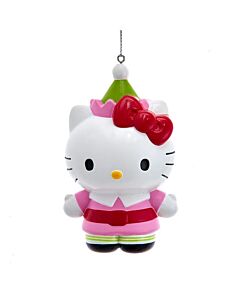 Hello Kitty with Elf Hat Ornament