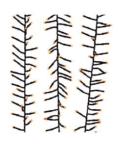 Orange and Purple Cluster Garland Light Set