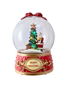 Lighted Musical Santa and Tree Snow Globe