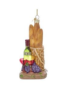 Bread And Wine Glass Ornament