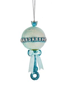 Noble Gems Blue Baby Rattle Ornament