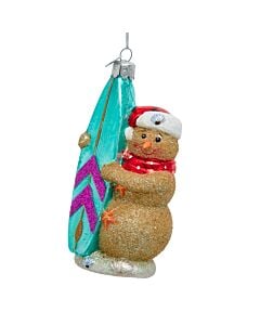 Noble Gems Surf Snowman Ornament
