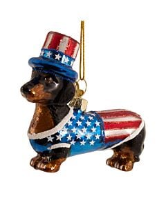 Noble Gems America's 250th Dachshund Ornament