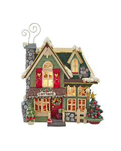 Lighted Snow Town Santa Kringle Cottage