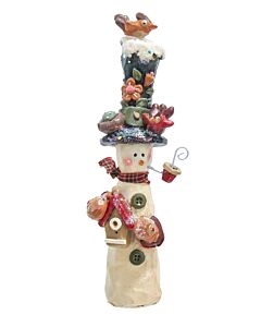Snow Town Snowman with Bird House