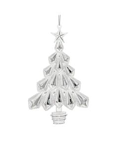 Clear and Silver Glittered Christmas Tree Ornament
