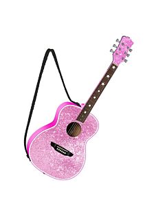 Pink Glittered Guitar Ornament