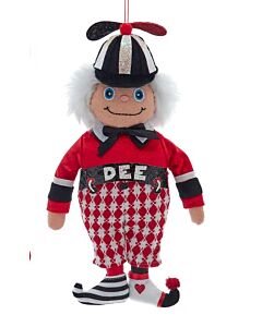 Tweedle Dum beams with mischievous delight, dressed in a vibrant Wonderland outfit that captures his playful character. This ornament brings storybook nostalgia to your holiday display, making every glance a journey down the rabbit hole.