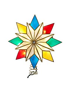 10L Multi Color Capiz Star Treetopper 9" UL