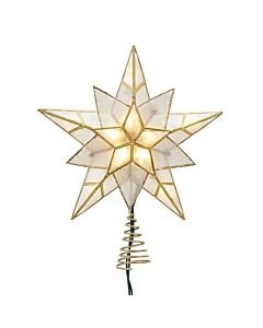 Lighted Gold Double Capiz Star Treetopper