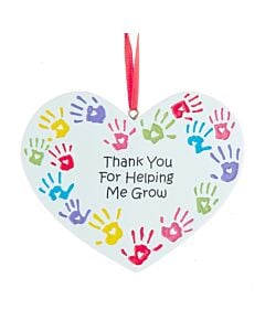 Teacher "Thank You For Helping Me Grow" Handprint Heart
