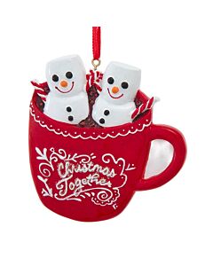 Marshmallow Snowman Couple "1st Christmas Together" in Mug