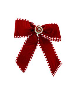 Large Red Bow/Peppermint Edge
