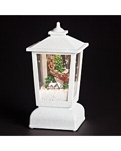 Led Santa W/Deer Snowglobe