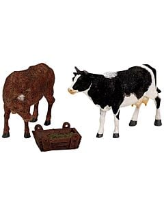 Feeding Cow and Bull, Set of 3