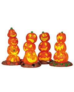 Light-Up Pumpkin Stack, Set of 4