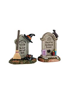 Witch Tombstones, Set of 2