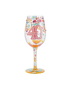 Happy 40th Birthday Wine Glass