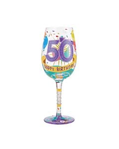 Happy 50th Birthday Wine Glass