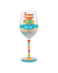Beach Boardwalk Wine Glass