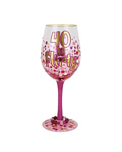 40 is Flirty Wine Glass