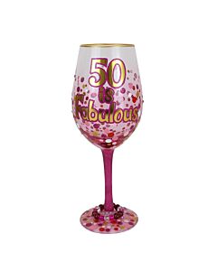 50 is Fabulous Wine Glass