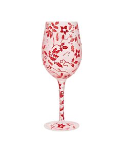 Ruby Holiday Chinoiserie Wine Glass