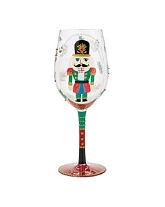 Nutcracker Snow Globe Wine Glass