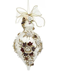 Ivory & Pearl Kings Jewel Finial Ornament