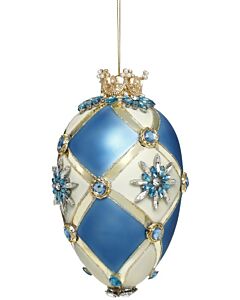 Blue and Ivory Faberge Jewel Egg