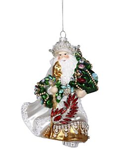 Jewel and Gem Santa Ornament