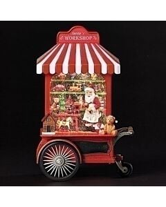 LED Swirl Cart Toyshop W/ Santa Toys