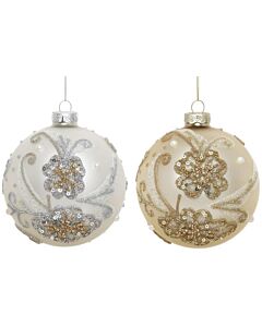 Glittered Floral, Box of 6