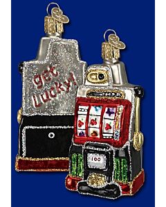 Slot Machine Glass Ornament