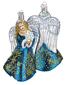 Glistening Snowflake Angel Hanging Ornament