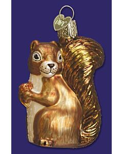 Squirrel Glass Ornament
