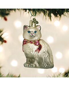 Himalayan Kitty Glass Ornament - Blonde Version