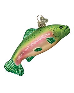 Rainbow Trout Glass Ornament