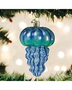 Jellyfish Glass Ornament - Blue Version