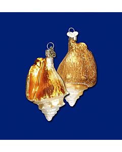 Golden Seashell Glass Ornament
