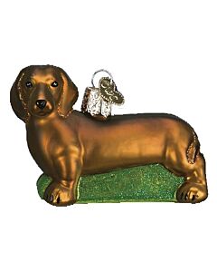 Dachshund Glass Ornament